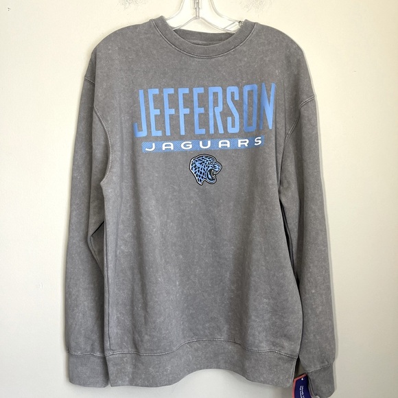 Pel Athletic Mens Heather Gray Crewneck Sweatshirt Jefferson Jaguars NWT Small - Picture 1 of 9